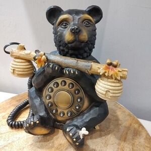VTG Collections ECT Black Bear dial Phone Honey Bee Cottage Core Landline